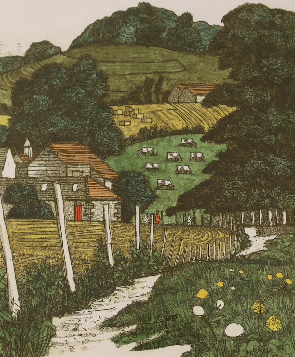 Simon Palmer (b.1956) colour etching, 'Late Summer', limited edition 6/50, signed in pencil, 21 x 17cm